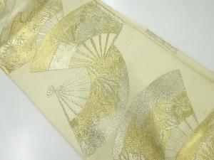 アンティーク 扇に草花模様織出し袋帯(材料)